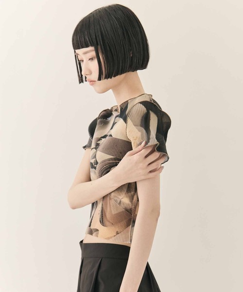 kotohayokozawa（コトハヨコザワ）の「【kotohayokozawa/コトハヨコザワ】SHEER GRAPHIC TINY TOP/シアーグラフィックトップ/ウォッシャブル（Tシャツ/カットソー・レディース・ベージュ/ピンク・FREE）」の17枚目の写真