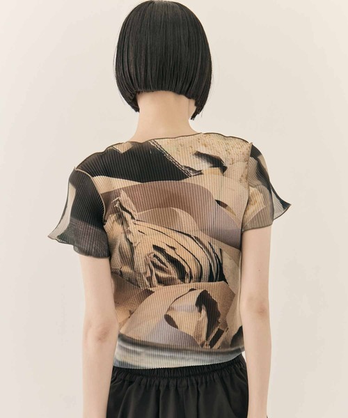 kotohayokozawa（コトハヨコザワ）の「【kotohayokozawa/コトハヨコザワ】SHEER GRAPHIC TINY TOP/シアーグラフィックトップ/ウォッシャブル（Tシャツ/カットソー・レディース・ベージュ/ピンク・FREE）」の16枚目の写真