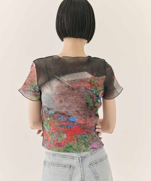 kotohayokozawa（コトハヨコザワ）の「【kotohayokozawa/コトハヨコザワ】SHEER GRAPHIC TINY TOP/シアーグラフィックトップ/ウォッシャブル（Tシャツ/カットソー・レディース・ベージュ/ピンク・FREE）」の7枚目の写真