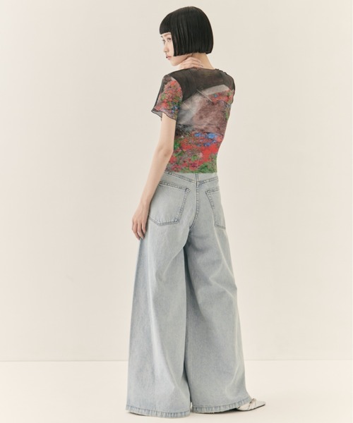 kotohayokozawa/コトハヨコザワ】SHEER GRAPHIC TINY TOP/シアー