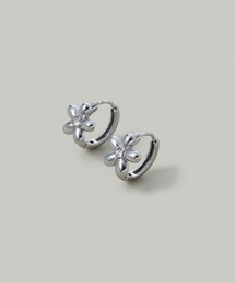 【汗や水に強い】〈ステンレス〉プチフラワーフープピアス