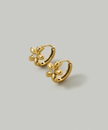 【汗や水に強い】〈ステンレス〉プチフラワーフープピアス