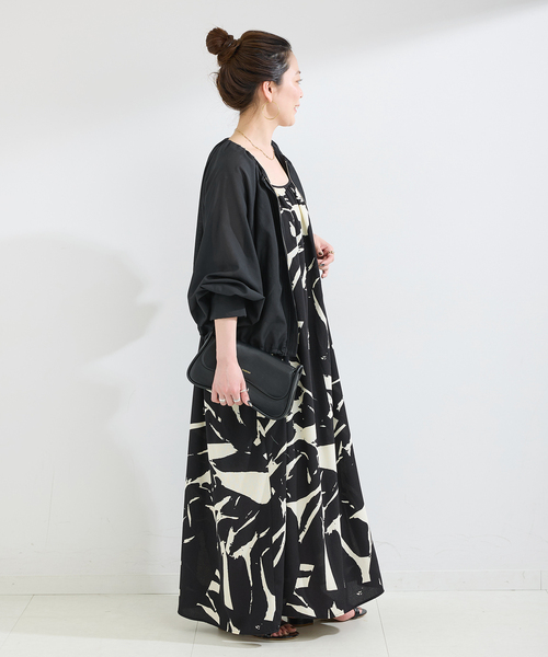 B.C STOCK（ベーセーストック）の「手洗い可 / 接触冷感 / シアーボイルZIP-UPクロップブルゾン（ブルゾン・レディース・ホワイト/ブラック/カーキ・FREE）」の5枚目の写真