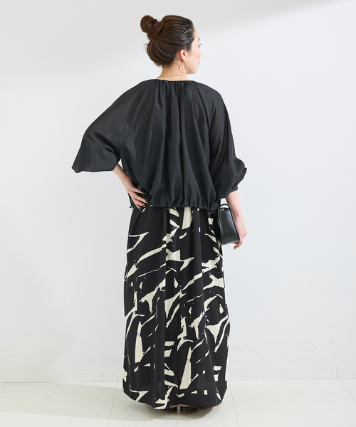 B.C STOCK（ベーセーストック）の「手洗い可 / 接触冷感 / シアーボイルZIP-UPクロップブルゾン（ブルゾン・レディース・ホワイト/ブラック/カーキ・FREE）」の6枚目の写真