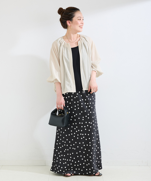 B.C STOCK（ベーセーストック）の「手洗い可 / 接触冷感 / シアーボイルZIP-UPクロップブルゾン（ブルゾン・レディース・ホワイト/ブラック/カーキ・FREE）」の11枚目の写真
