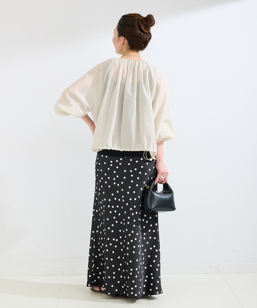 B.C STOCK（ベーセーストック）の「手洗い可 / 接触冷感 / シアーボイルZIP-UPクロップブルゾン（ブルゾン・レディース・ホワイト/ブラック/カーキ・FREE）」の13枚目の写真