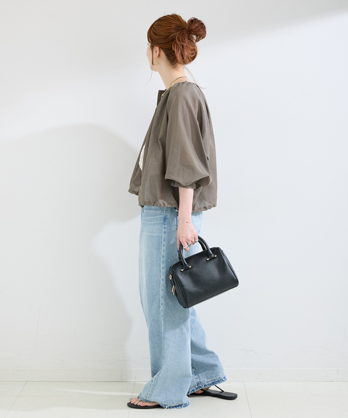 B.C STOCK（ベーセーストック）の「手洗い可 / 接触冷感 / シアーボイルZIP-UPクロップブルゾン（ブルゾン・レディース・ホワイト/ブラック/カーキ・FREE）」の18枚目の写真