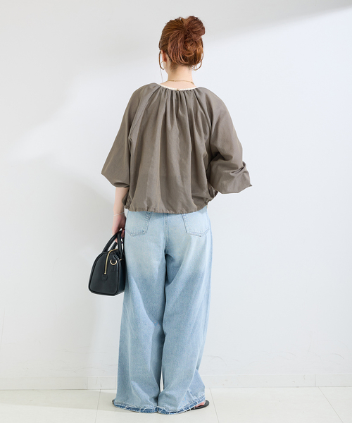 B.C STOCK（ベーセーストック）の「手洗い可 / 接触冷感 / シアーボイルZIP-UPクロップブルゾン（ブルゾン・レディース・ホワイト/ブラック/カーキ・FREE）」の19枚目の写真