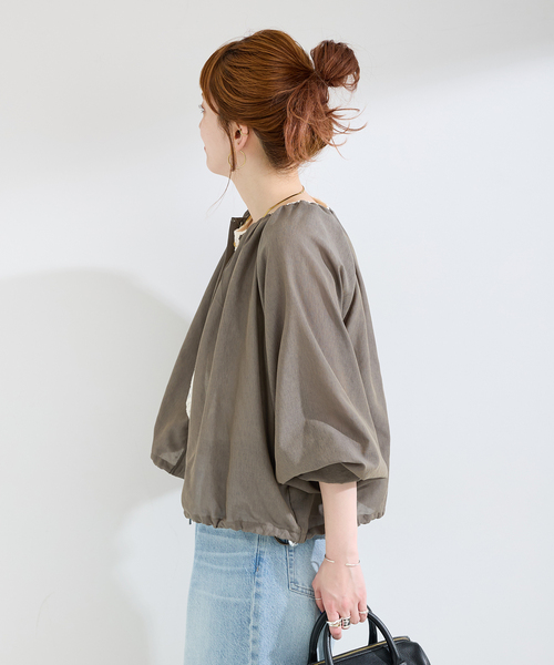 B.C STOCK（ベーセーストック）の「手洗い可 / 接触冷感 / シアーボイルZIP-UPクロップブルゾン（ブルゾン・レディース・ホワイト/ブラック/カーキ・FREE）」の21枚目の写真