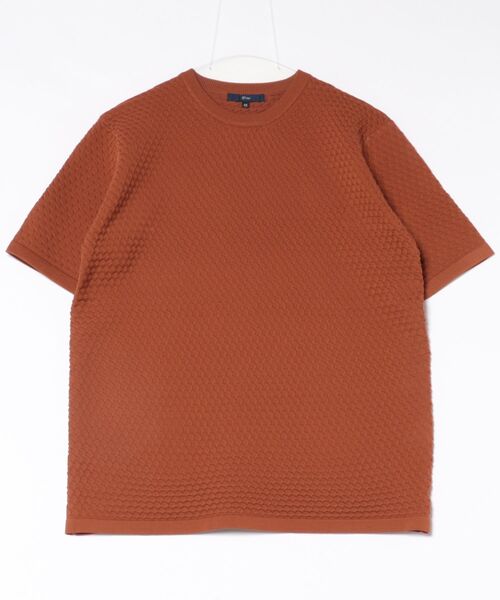 g-stage(ジーステージ)の「●g-stage●春夏ブリスタ― サマーニット クルーネック Tシャツ ジ-ステ-ジ(Tシャツ/カットソー・メンズ・オレンジ/グリーン・50/48/46)」の1枚目の写真