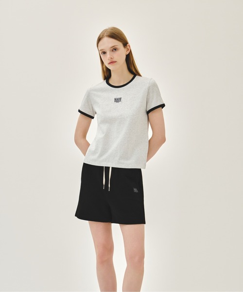 MARITHE + FRANCOIS GIRBAUD(マリテフランソワジルボー)の「W CLASSIC LOGO RINGER TEE(Tシャツ/カットソー・レディース・ホワイト/ネイビー/ライトピンク/ヘザーグレー・SMALL/MEDIUM)」の2枚目の写真