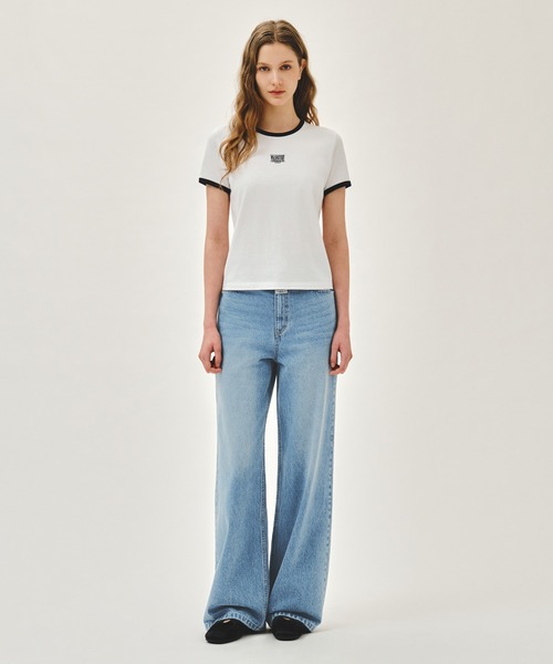 MARITHE + FRANCOIS GIRBAUD(マリテフランソワジルボー)の「W CLASSIC LOGO RINGER TEE(Tシャツ/カットソー・レディース・ホワイト/ネイビー/ライトピンク/ヘザーグレー・SMALL/MEDIUM)」の11枚目の写真