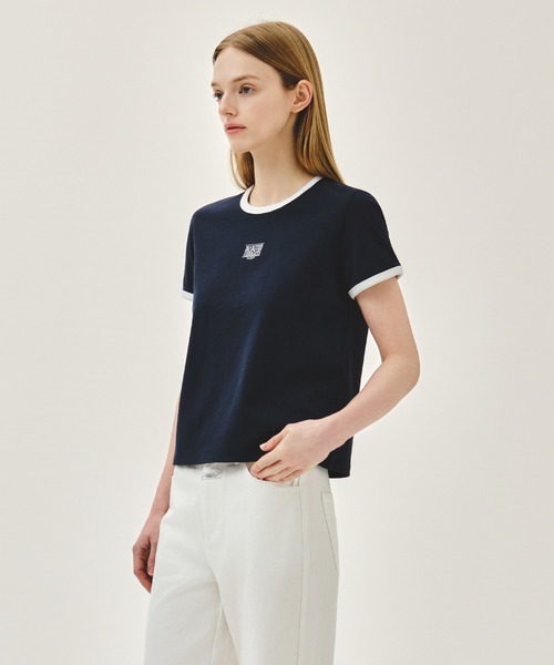 MARITHE + FRANCOIS GIRBAUD(マリテフランソワジルボー)の「W CLASSIC LOGO RINGER TEE(Tシャツ/カットソー・レディース・ホワイト/ネイビー/ライトピンク/ヘザーグレー・SMALL/MEDIUM)」の16枚目の写真