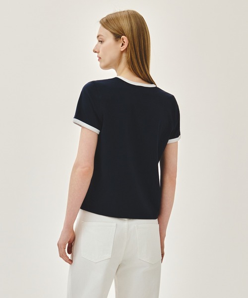 MARITHE + FRANCOIS GIRBAUD(マリテフランソワジルボー)の「W CLASSIC LOGO RINGER TEE(Tシャツ/カットソー・レディース・ホワイト/ネイビー/ライトピンク/ヘザーグレー・SMALL/MEDIUM)」の17枚目の写真