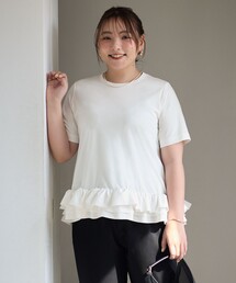 プルミエアロンディスモン　コットンポンチ×タフタトップス　ホワイト セール】【追加】コットンポンチ×タフタトップス（Tシャツ/カットソー