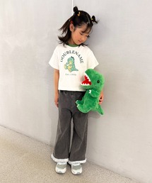 DOUBLE NAME（ダブルネーム）の「恐竜ぬいぐるみリンガーTEE（KIDS）（Tシャツ/カットソー）」