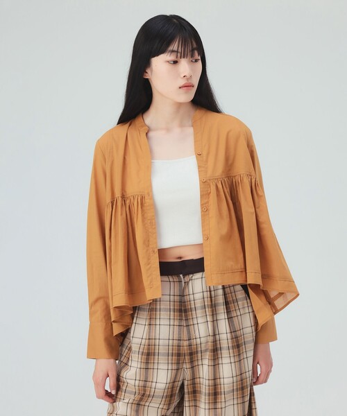 BEAMS HEART（ビームスハート）の「ティアード ボイル ブラウス（シャツ/ブラウス・レディース・イエロー系その他5/ブラック/ホワイト系その他5・FREE）」の7枚目の写真