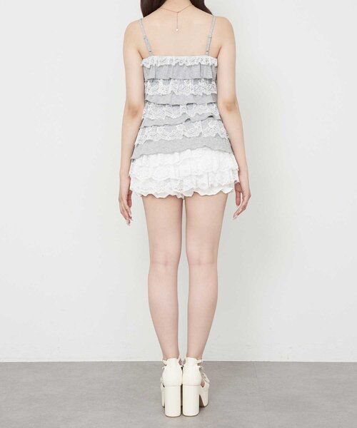 OLIVE des OLIVE(オリーブデオリーブ)の「【Belle Charme】Lace Tiered Camisole(キャミソール・レディース・トップグレー/ブラック・FREE)」の12枚目の写真