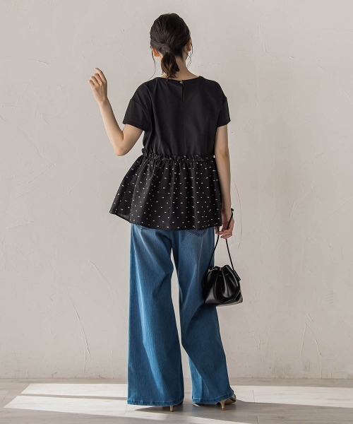 Droite lautreamont（ドロワットロートレアモン）の「【WEB限定】レーヨンカットドビー（Tシャツ/カットソー・レディース・ブラック/ブラウン・M）」の10枚目の写真
