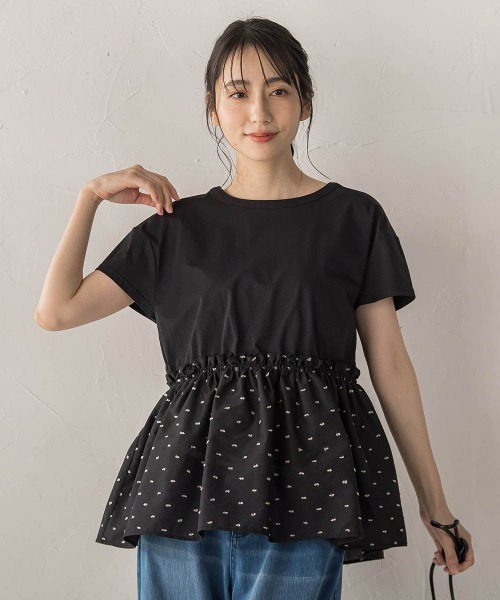 Droite lautreamont（ドロワットロートレアモン）の「【WEB限定】レーヨンカットドビー（Tシャツ/カットソー・レディース・ブラック/ブラウン・M）」の3枚目の写真