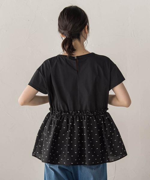 Droite lautreamont（ドロワットロートレアモン）の「【WEB限定】レーヨンカットドビー（Tシャツ/カットソー・レディース・ブラック/ブラウン・M）」の5枚目の写真