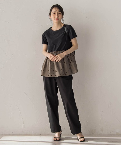 Droite lautreamont（ドロワットロートレアモン）の「【WEB限定】レーヨンカットドビー（Tシャツ/カットソー・レディース・ブラック/ブラウン・M）」の15枚目の写真