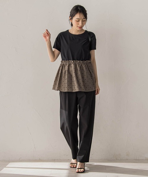 Droite lautreamont（ドロワットロートレアモン）の「【WEB限定】レーヨンカットドビー（Tシャツ/カットソー・レディース・ブラック/ブラウン・M）」の16枚目の写真