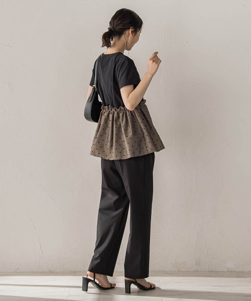 Droite lautreamont（ドロワットロートレアモン）の「【WEB限定】レーヨンカットドビー（Tシャツ/カットソー・レディース・ブラック/ブラウン・M）」の19枚目の写真