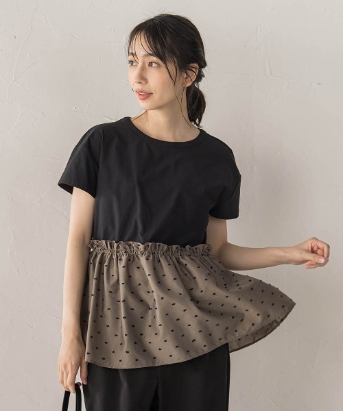Droite lautreamont（ドロワットロートレアモン）の「【WEB限定】レーヨンカットドビー（Tシャツ/カットソー・レディース・ブラック/ブラウン・M）」の11枚目の写真