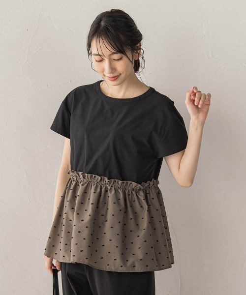 Droite lautreamont（ドロワットロートレアモン）の「【WEB限定】レーヨンカットドビー（Tシャツ/カットソー・レディース・ブラック/ブラウン・M）」の12枚目の写真