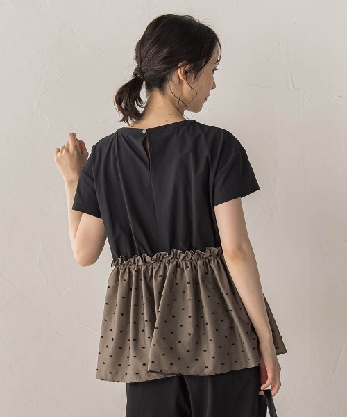 Droite lautreamont（ドロワットロートレアモン）の「【WEB限定】レーヨンカットドビー（Tシャツ/カットソー・レディース・ブラック/ブラウン・M）」の13枚目の写真