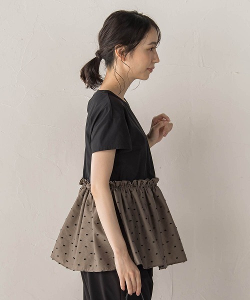 Droite lautreamont（ドロワットロートレアモン）の「【WEB限定】レーヨンカットドビー（Tシャツ/カットソー・レディース・ブラック/ブラウン・M）」の14枚目の写真