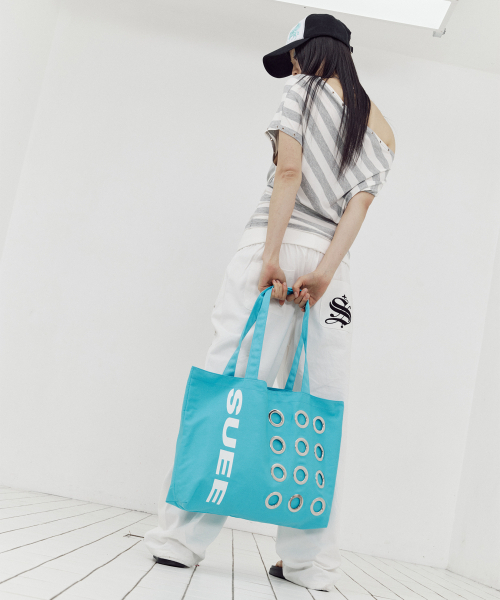 SETUP-EXE(セットアップイーエックスイー)の「BULLET HOLE SHOPPER BAG / BLUE(エコバッグ/サブバッグ・レディース・その他・OS)」の1枚目の写真