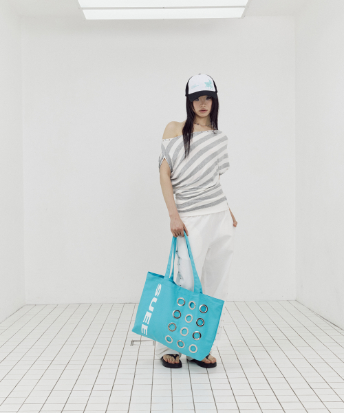 SETUP-EXE(セットアップイーエックスイー)の「BULLET HOLE SHOPPER BAG / BLUE(エコバッグ/サブバッグ・レディース・その他・OS)」の8枚目の写真