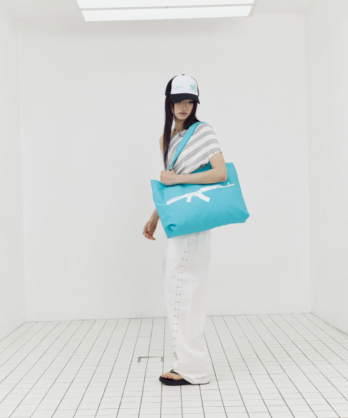 SETUP-EXE(セットアップイーエックスイー)の「BULLET HOLE SHOPPER BAG / BLUE(エコバッグ/サブバッグ・レディース・その他・OS)」の7枚目の写真