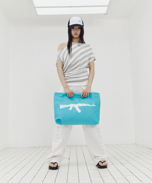 SETUP-EXE(セットアップイーエックスイー)の「BULLET HOLE SHOPPER BAG / BLUE(エコバッグ/サブバッグ・レディース・その他・OS)」の5枚目の写真