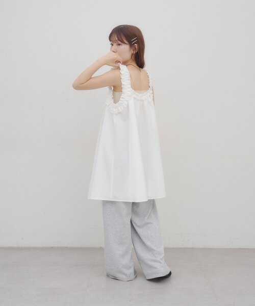 DISCOAT(ディスコート)の「【umm.】ホイップキャミチュニック(シャツ/ブラウス・レディース・ブラック/オフホワイト/レモンイエロー・FREE)」の13枚目の写真