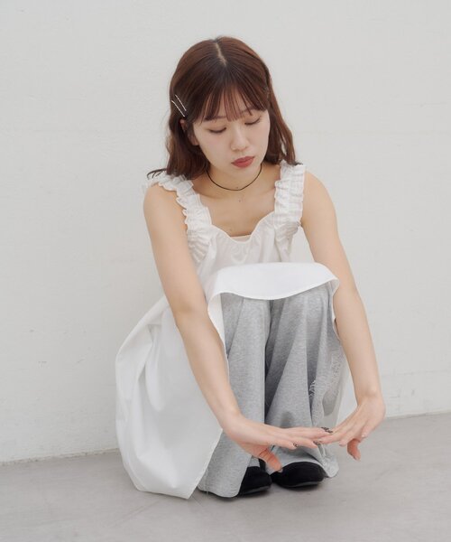 DISCOAT(ディスコート)の「【umm.】ホイップキャミチュニック(シャツ/ブラウス・レディース・ブラック/オフホワイト/レモンイエロー・FREE)」の15枚目の写真