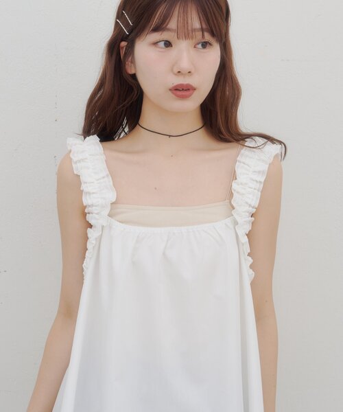 DISCOAT(ディスコート)の「【umm.】ホイップキャミチュニック(シャツ/ブラウス・レディース・ブラック/オフホワイト/レモンイエロー・FREE)」の16枚目の写真
