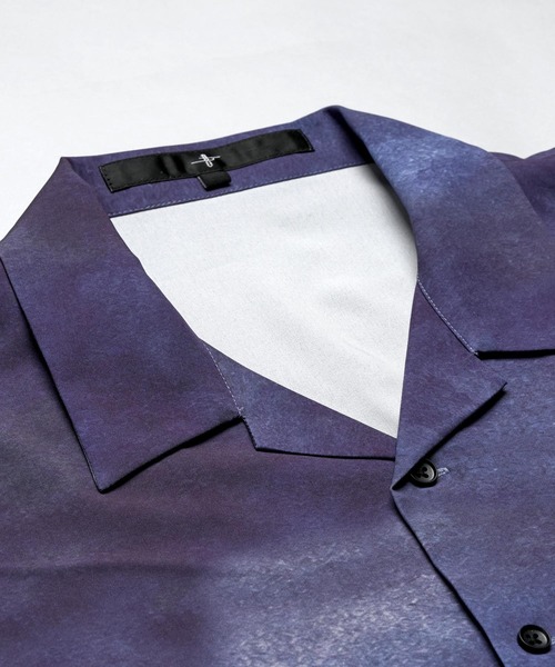 NO ID.（ノーアイディ）の「【NO ID.】Abstract Print Open Collar Shirt / アブストラクト プリント オープン カラー シャツ（シャツ/ブラウス・メンズ・ダークブルー/ホワイト・2/1）」の14枚目の写真