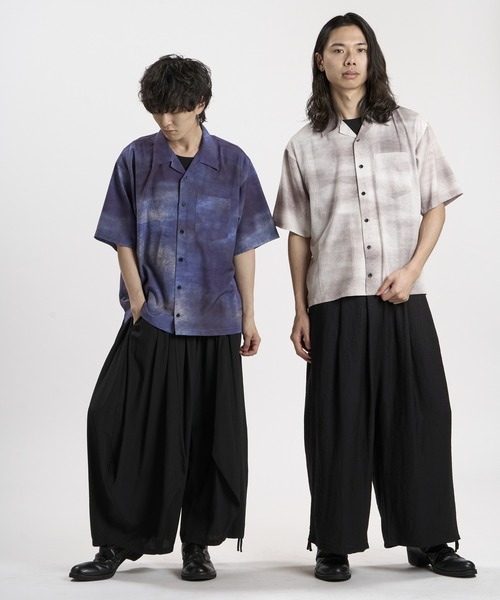 NO ID.（ノーアイディ）の「【NO ID.】Abstract Print Open Collar Shirt / アブストラクト プリント オープン カラー シャツ（シャツ/ブラウス・メンズ・ダークブルー/ホワイト・2/1）」の22枚目の写真