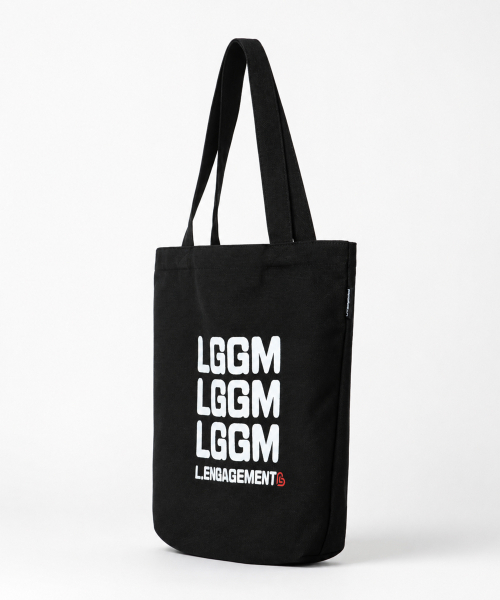 LENGAGEMENT（ランガージュマン）の「スクエアロゴキャンバスバッグ[ブラック]（エコバッグ/サブバッグ・レディース・その他・FREE）」の2枚目の写真