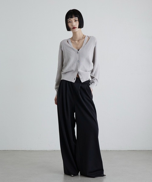 Lui's(ルイス)の「ポンチ2タックワイドパンツ 26aw(スラックス・レディース・ブラック/オフホワイト/チャコールグレー・36/38)」の17枚目の写真