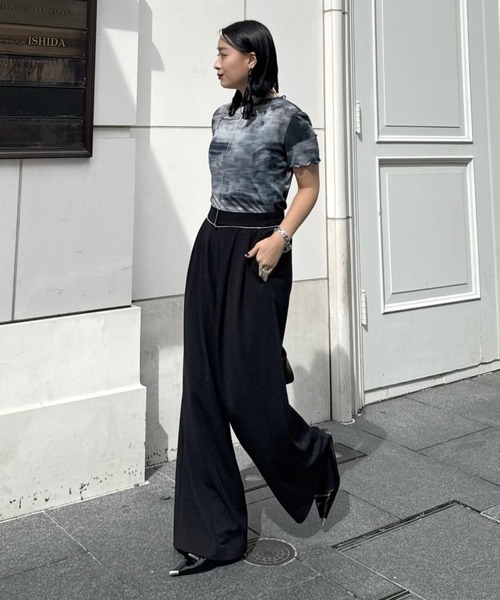 Lui's(ルイス)の「ポンチ2タックワイドパンツ 26aw(スラックス・レディース・ブラック/オフホワイト/チャコールグレー・36/38)」の19枚目の写真