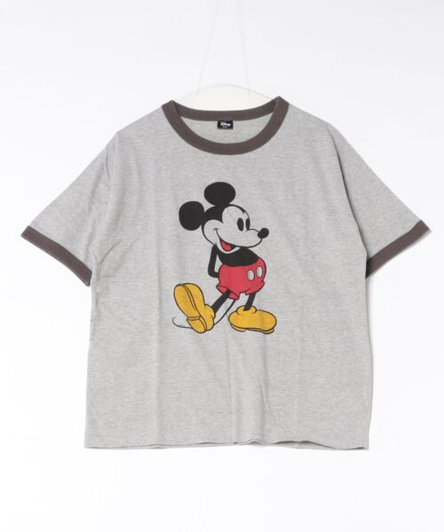 Disney(ディズニー)の「Disney リンガーTシャツ(Tシャツ/カットソー・レディース・グレー/アイボリー・M/L)」の1枚目の写真