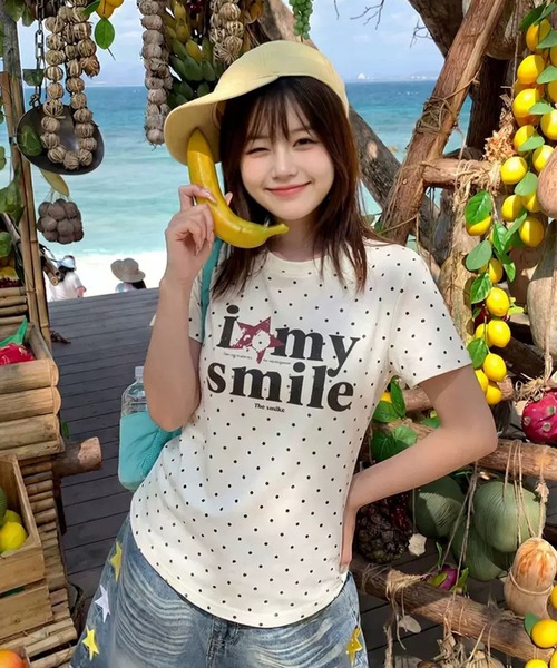WESTSEA（ウエストシー）の「ドット柄 ロゴプリント ストレッチ 半袖Tシャツ（Tシャツ/カットソー・レディース・ホワイト/グレー・M）」の7枚目の写真