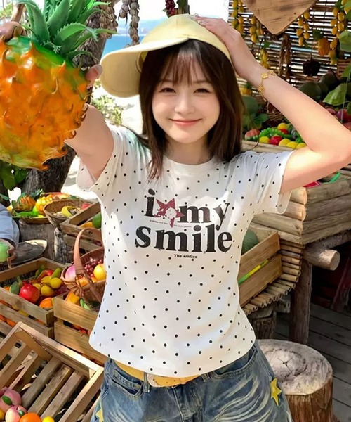 WESTSEA（ウエストシー）の「ドット柄 ロゴプリント ストレッチ 半袖Tシャツ（Tシャツ/カットソー・レディース・ホワイト/グレー・M）」の8枚目の写真