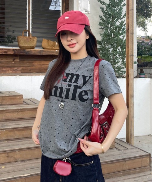 WESTSEA（ウエストシー）の「ドット柄 ロゴプリント ストレッチ 半袖Tシャツ（Tシャツ/カットソー・レディース・ホワイト/グレー・M）」の9枚目の写真