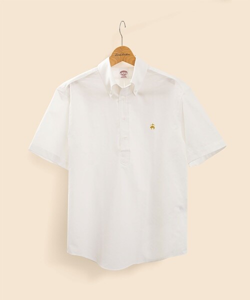 BROOKS BROTHERS(ブルックスブラザーズ)の「コットンボイル GFロゴ ショートスリーブ プルオーバーシアーシャツ(シャツ/ブラウス・メンズ・ホワイト・LARGE/MEDIUM/SMALL)」の4枚目の写真