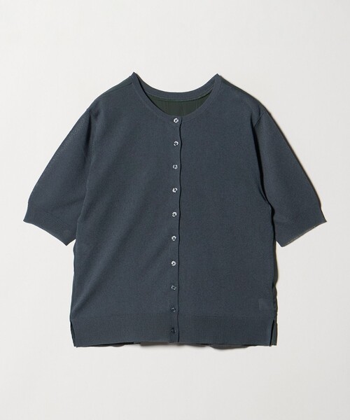 A DAY IN THE LIFE UNITED ARROWS(アデイインザライフユナイテッドアローズ)の「サテンコンビ 2WAY カーディガン 5分袖 <A DAY IN THE LIFE>(カーディガン/ボレロ・レディース・ライトブルー/ダークグレー/ブラック・FREE)」の2枚目の写真